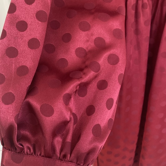 ModCloth Satin long sleeve polka dot dress, Large - Picture 2 of 3